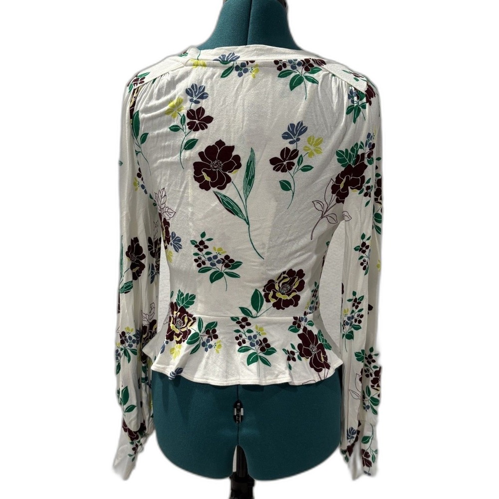 Free People Floral Wrap Top Womens S Romantic Boho Fairycore Prairie - Picture 4 of 7